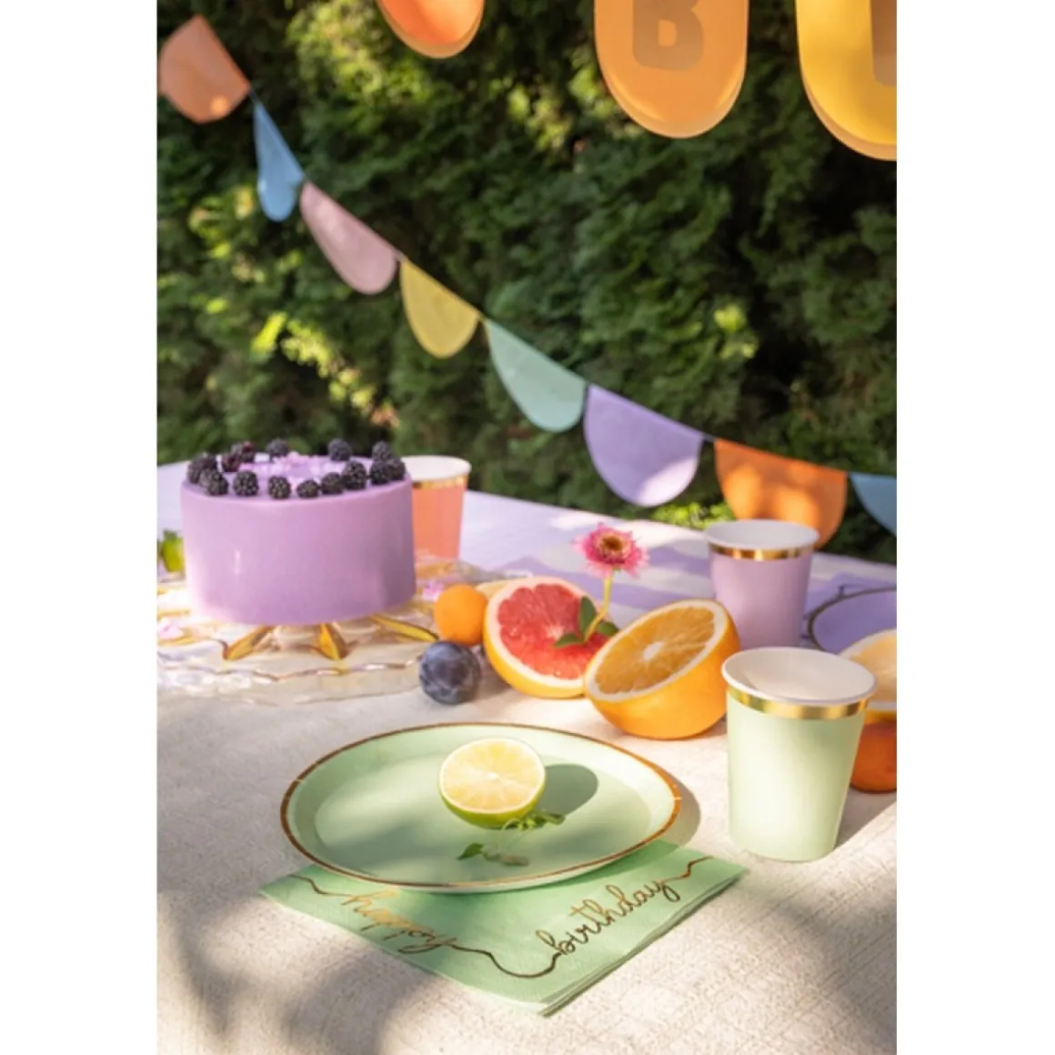 Guldkant Tallerkener Pastel Mix