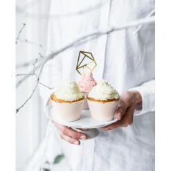 Guldkantet Cupcake Wrappers Lyserød