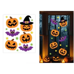 Halloween Græskar Vinduesdekorationer I Gel