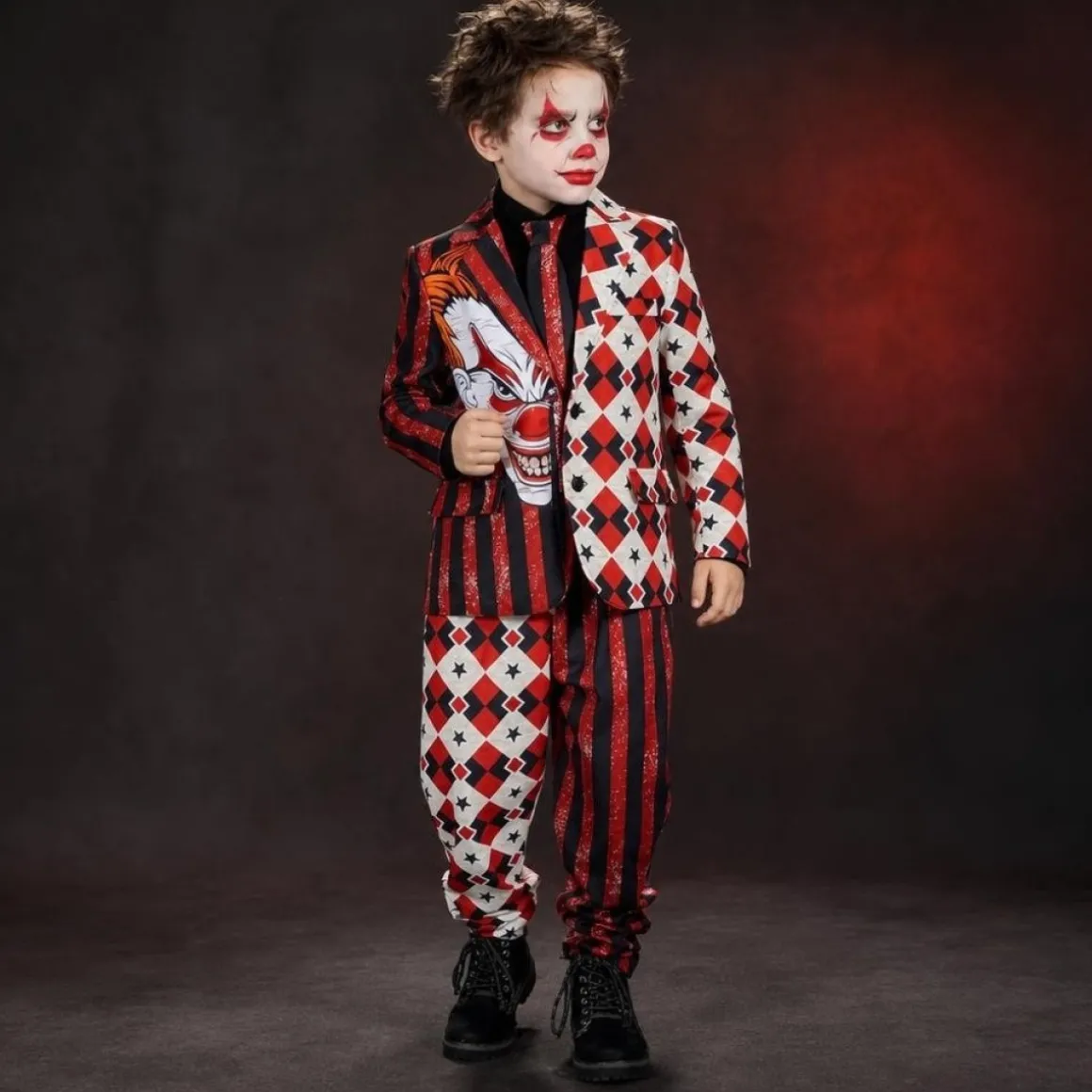 Halloween Klovn Jakkesæt Børnekostume
