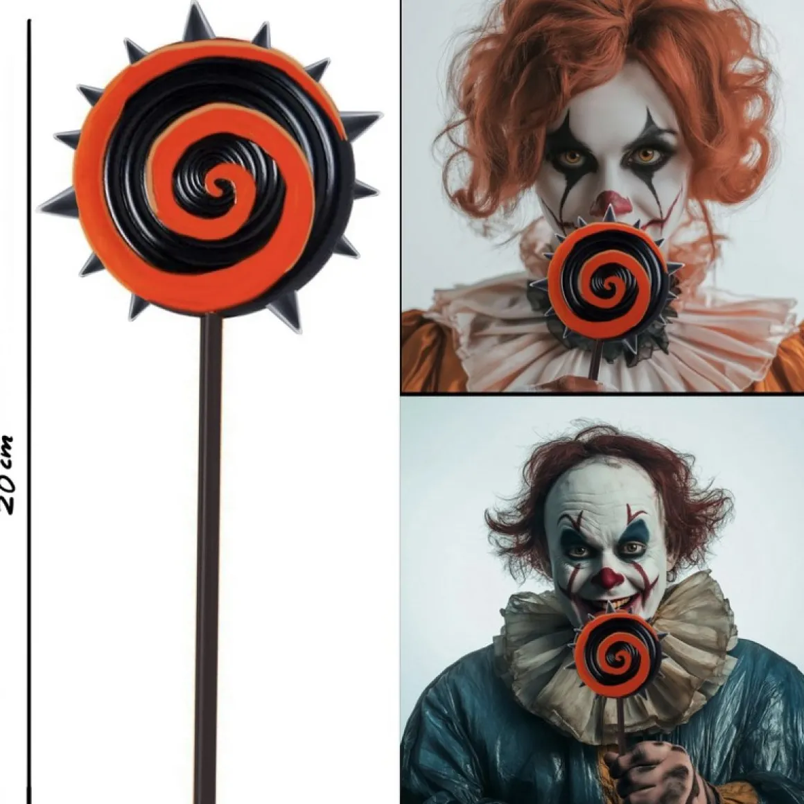 Halloweenklovn Slikkepind Rød/Sort
