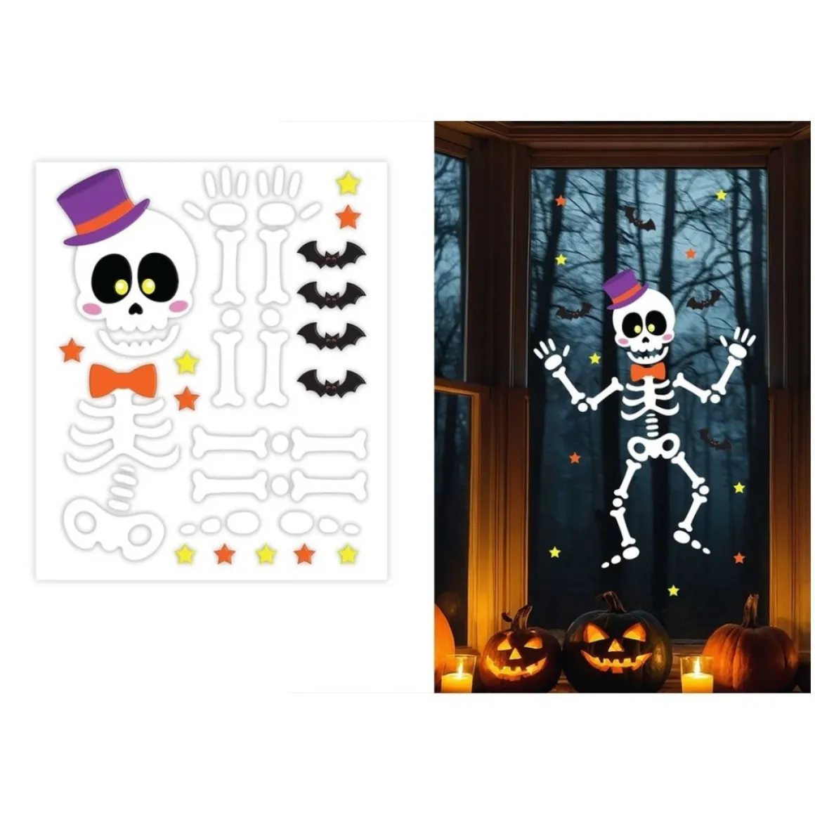 Halloween Skelet Vinduesklistermærker