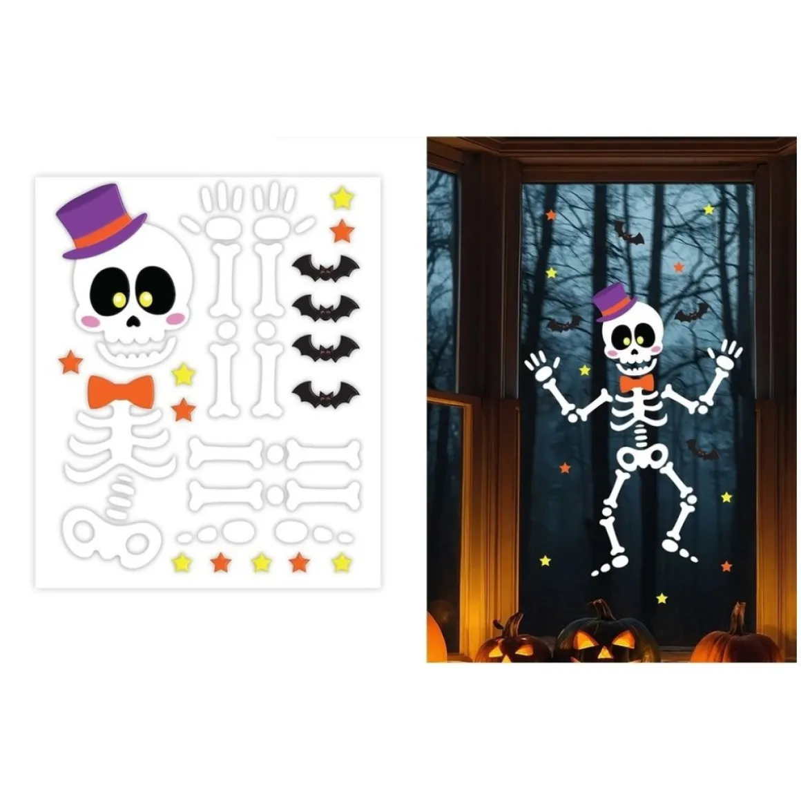 Halloween Skelet Vinduesklistermærker