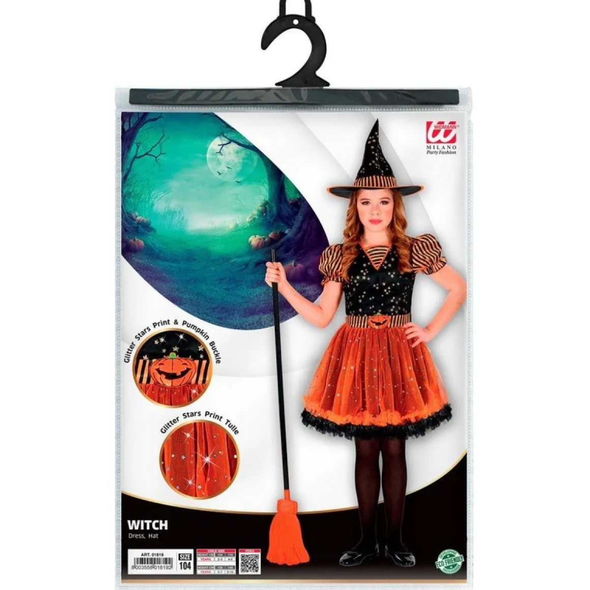 Halloween Stjerneheks Børnekostume