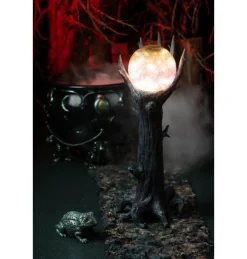 Halloween Træ Med Lysende Kugle Skulptur