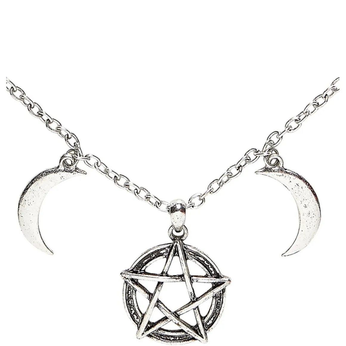 Halvmåne Pentagram Halskæde