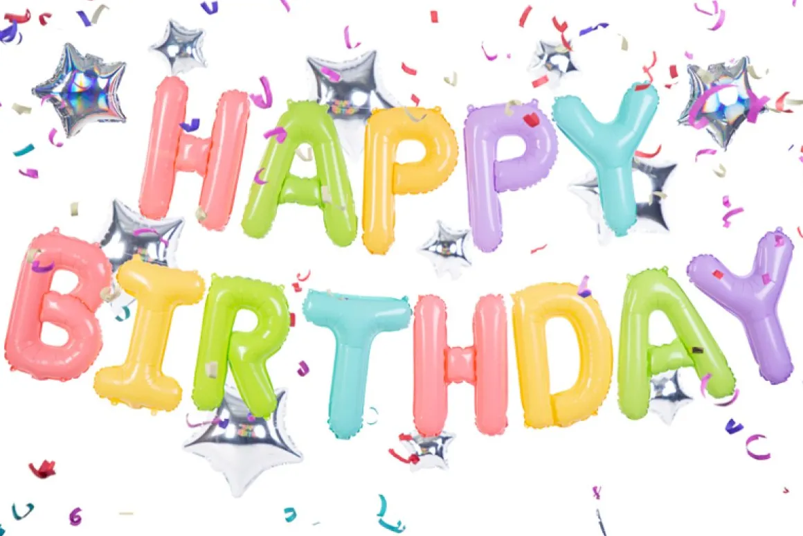 Happy Birthday Folieballon Multifarvet Pastel