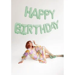 Happy Birthday Folieballoner Pastelgrøn