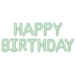 Happy Birthday Folieballoner Pastelgrøn