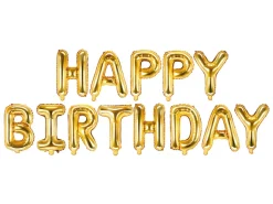 Happy Birthday Folieballoner Guld