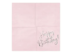 Happy Birthday Servietter Lyserød