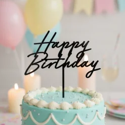 Happy Birthday Akryl Kagetopper Sort