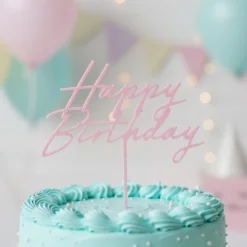 Happy Birthday Akryl Kagetopper Mat Pink