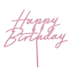 Happy Birthday Akryl Kagetopper Mat Pink