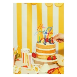 Happy Birthday Akryl Kagetopper Mat Multifarvet