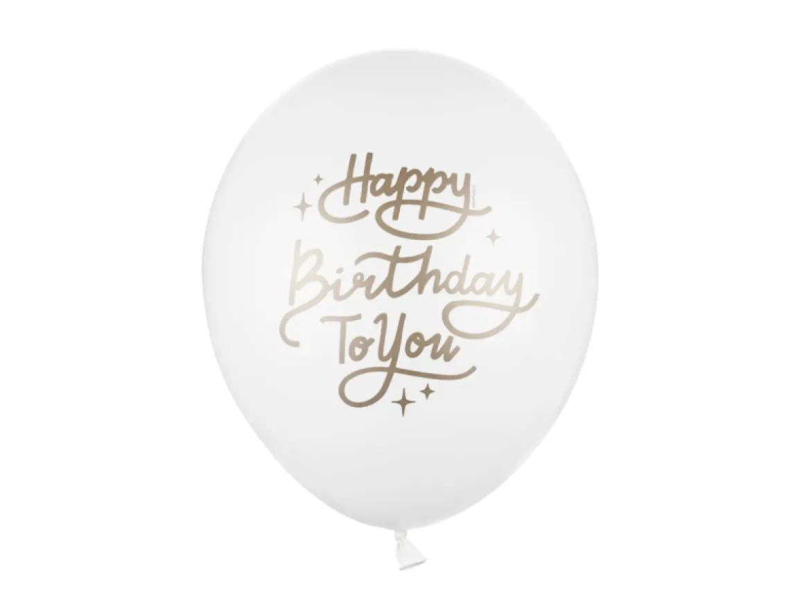 Happy Birthday Balloner Pastel Hvid