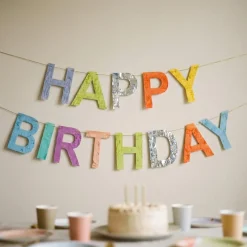 Happy Birthday Bogstavsguirlande Multi