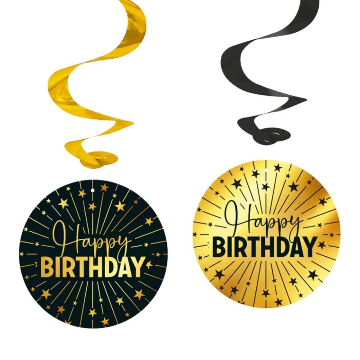 Happy Birthday Golden Celebrations Swirls