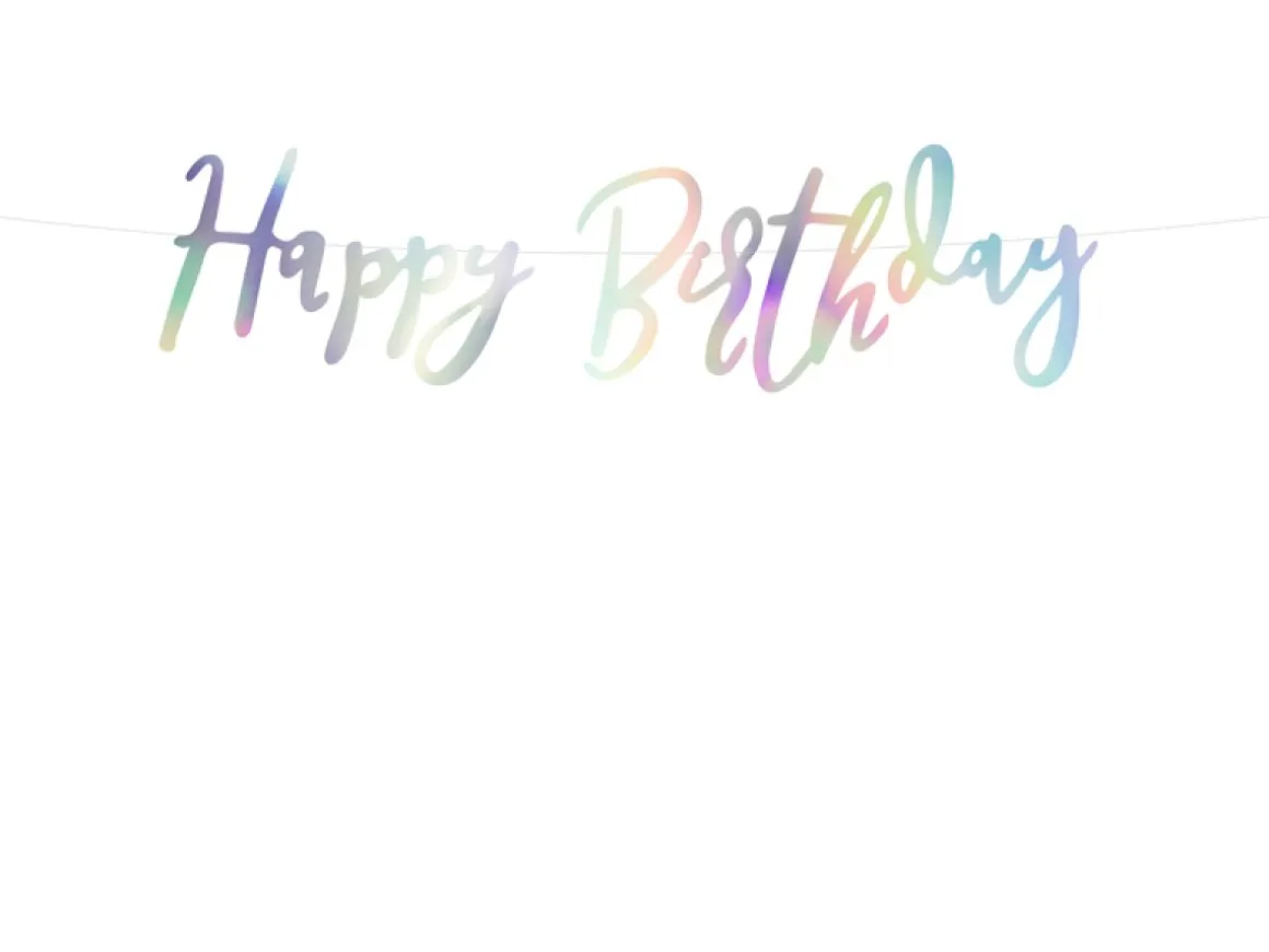 Happy Birthday Guirlande Iriserende