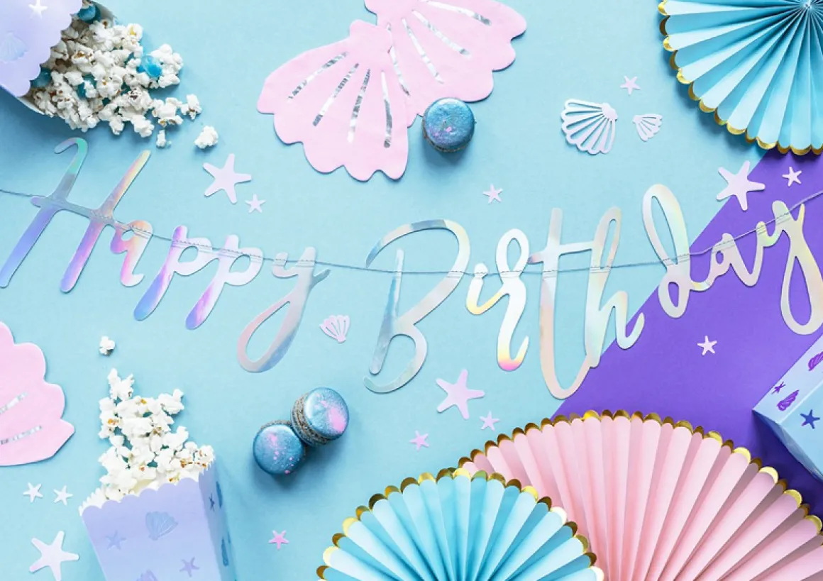 Happy Birthday Guirlande Iriserende