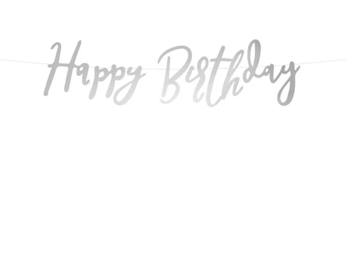Happy Birthday Guirlande Sølv