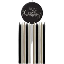 Happy Birthday Kagelys Crème Noir