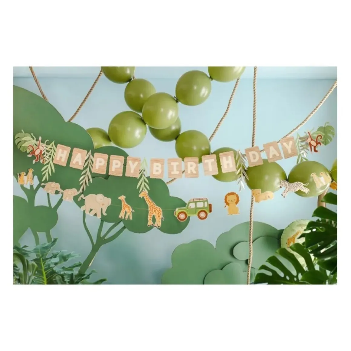 Happy Birthday Safari Papirbanner