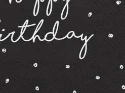 Happy Birthday Servietter Sort