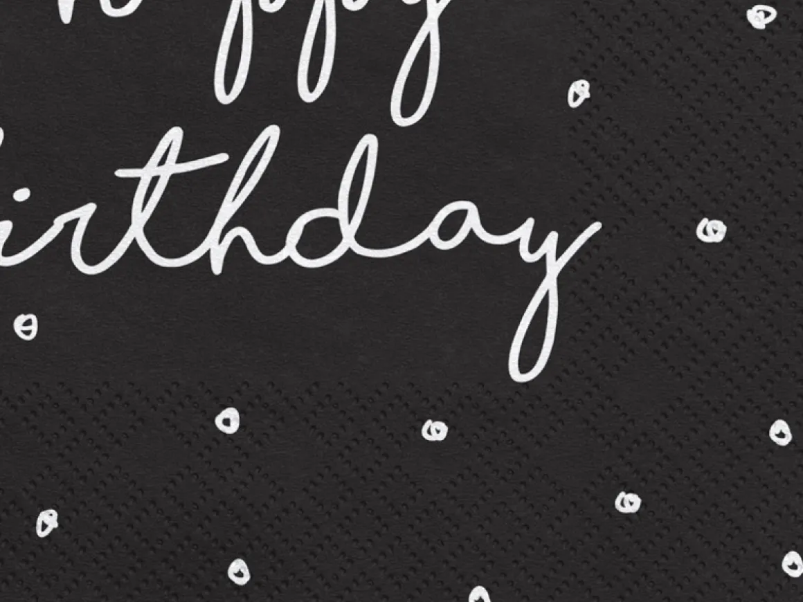 Happy Birthday Servietter Sort