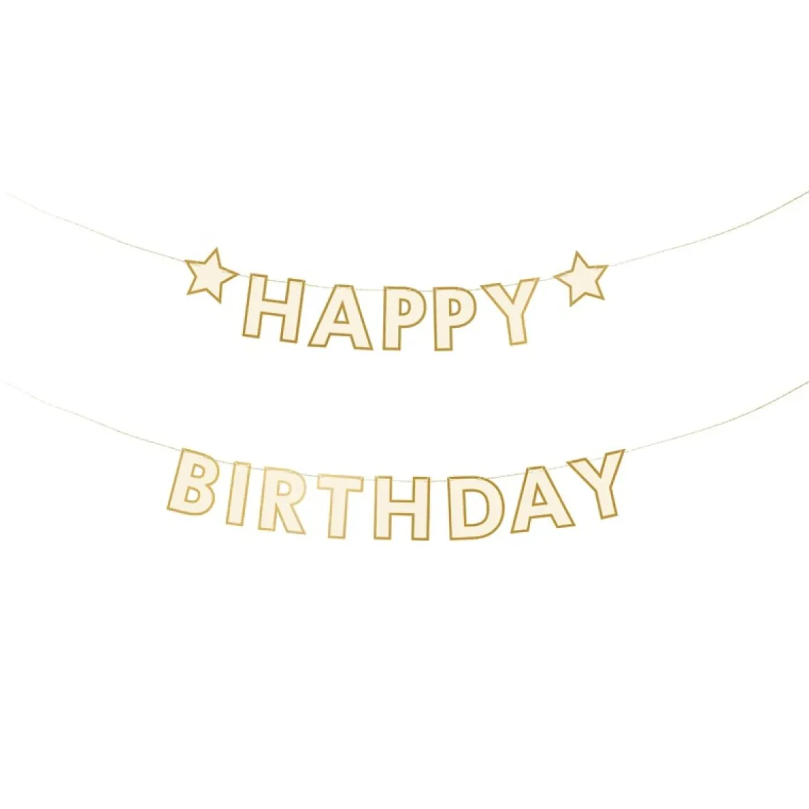 Happy Birthday Stjerne Guirlande Guld