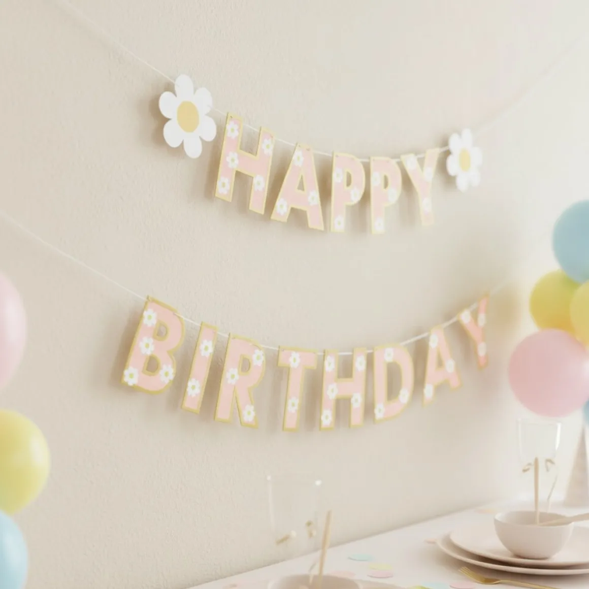 Happy Birthday Tusindfryd Guirlande