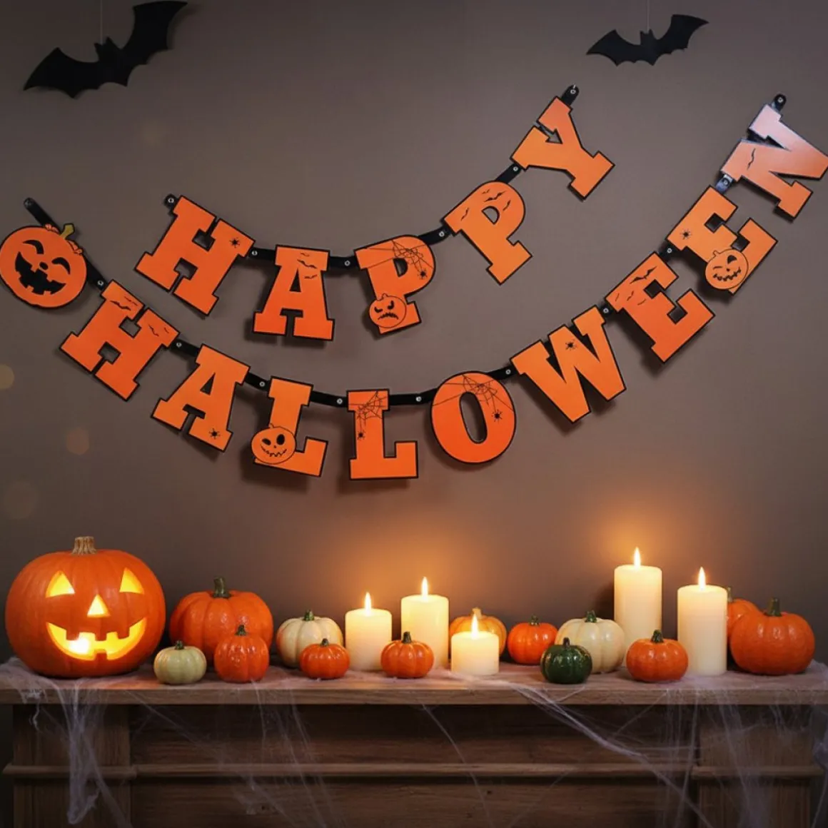 Happy Halloween Græskar Guirlande