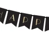 Happy New Year Flagguirlande Sort/Guld