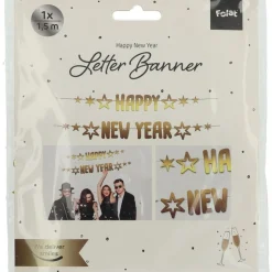 Happy New Year Guirlande Guld