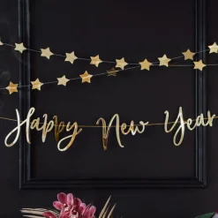 Happy New Year Guirlande Guld