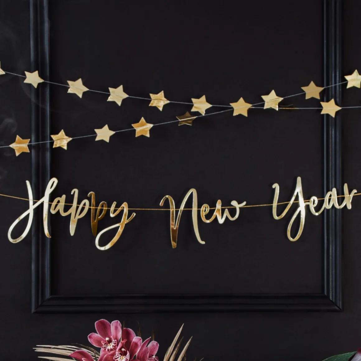 Happy New Year Guirlande Guld