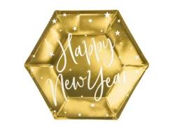 Happy New Year Paptallerkener Guld