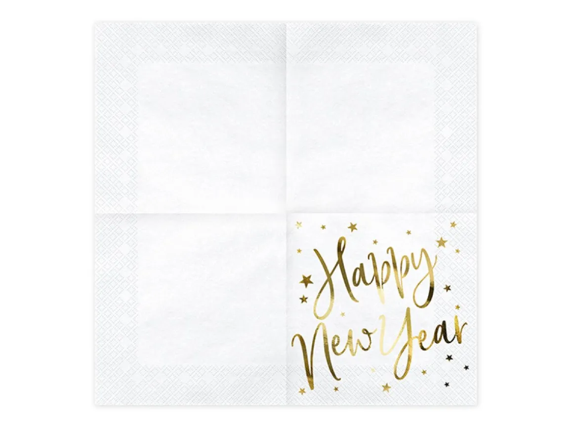 Happy New Year Servietter Guld