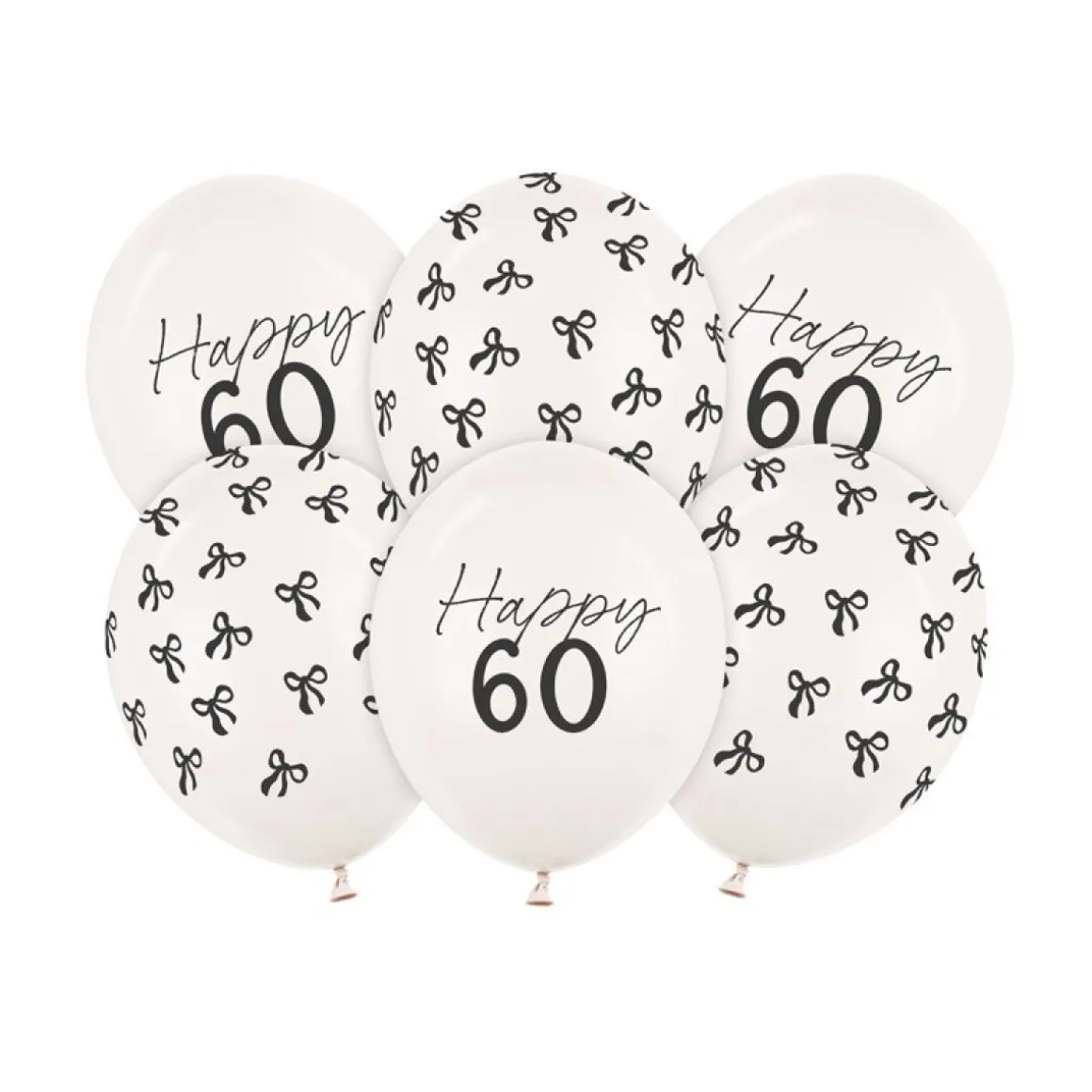Happy 60 Års Fødselsdag Latexballoner Off-White