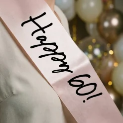 Happy 60 Skråbånd Creme/Sort