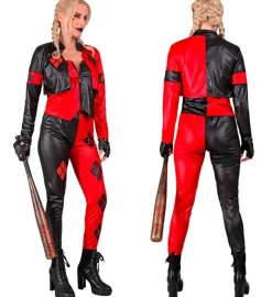 Harlekin Kostume Rød/Sort