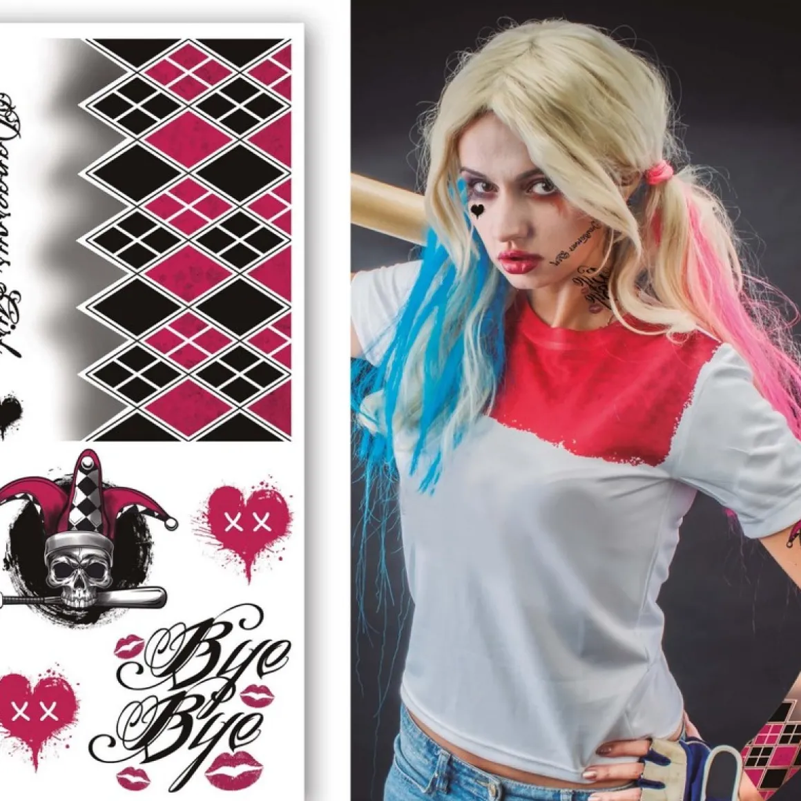 Harley Quinn Falske Tatoveringer