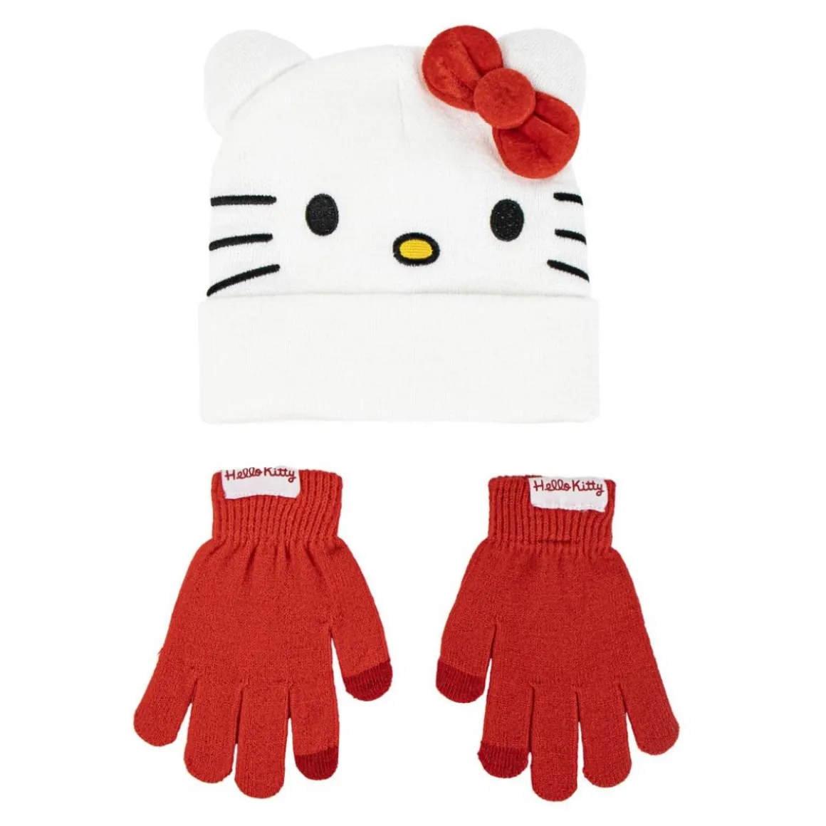 Hello Kitty® Hue & Handsker Hvid/Rød
