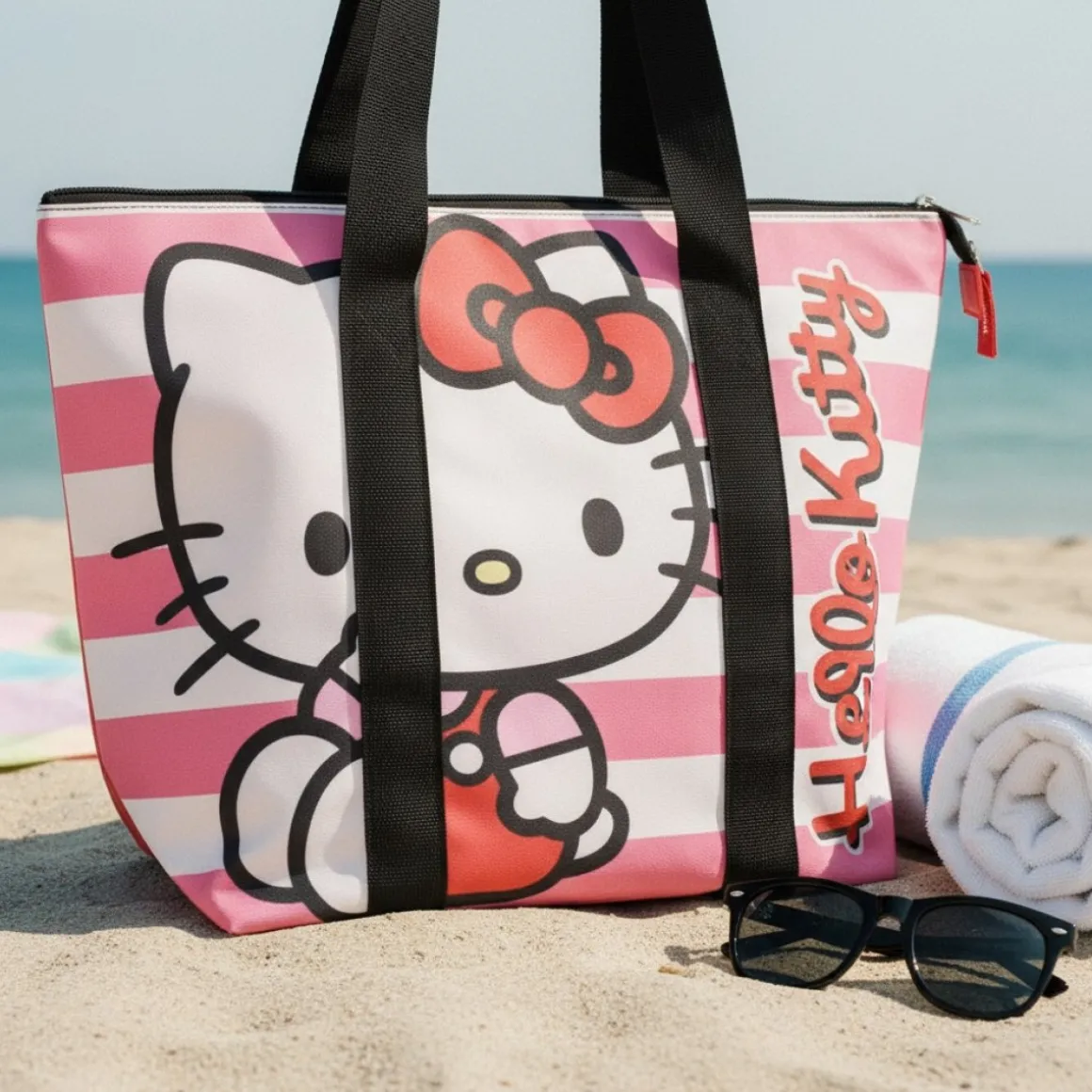 Hello Kitty® Stribet Strandtaske