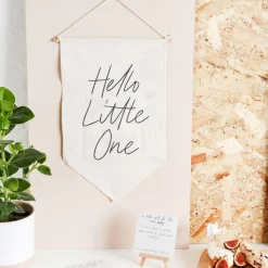 Hello Little One Canvasskilt Med Kort