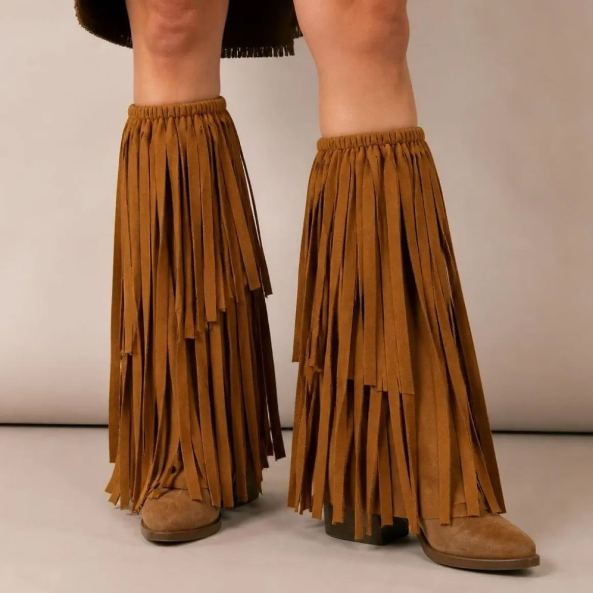 Hippie Cowboy Frynse Støvleovertræk Brun