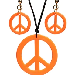 Hippie Fredstegn Smykkesæt Orange