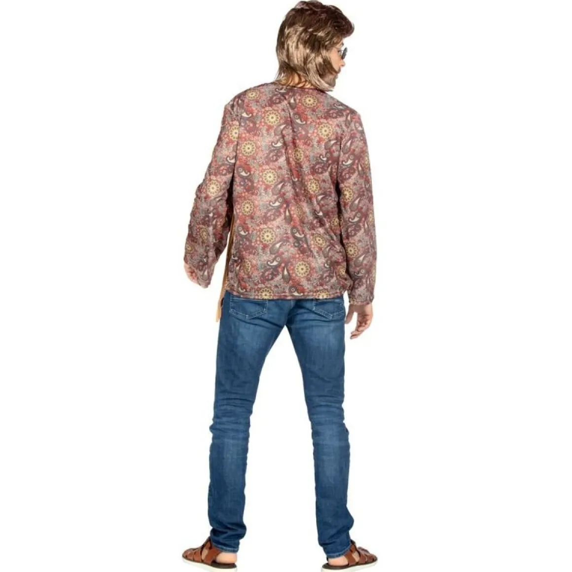 Hippie Paisley Skjorte Kostume Brun