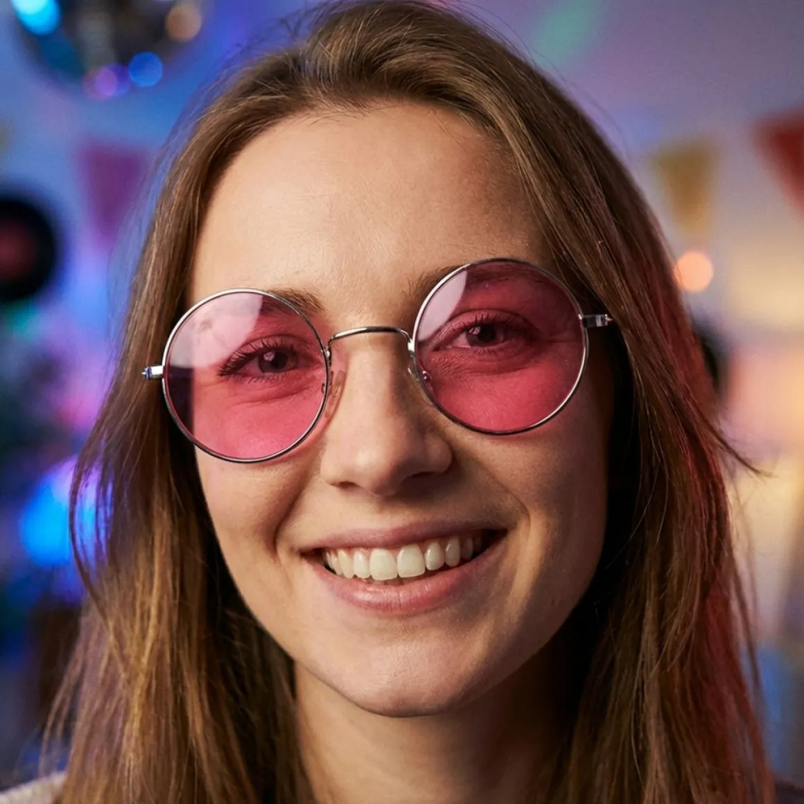 Hippie Partybriller Lyserød