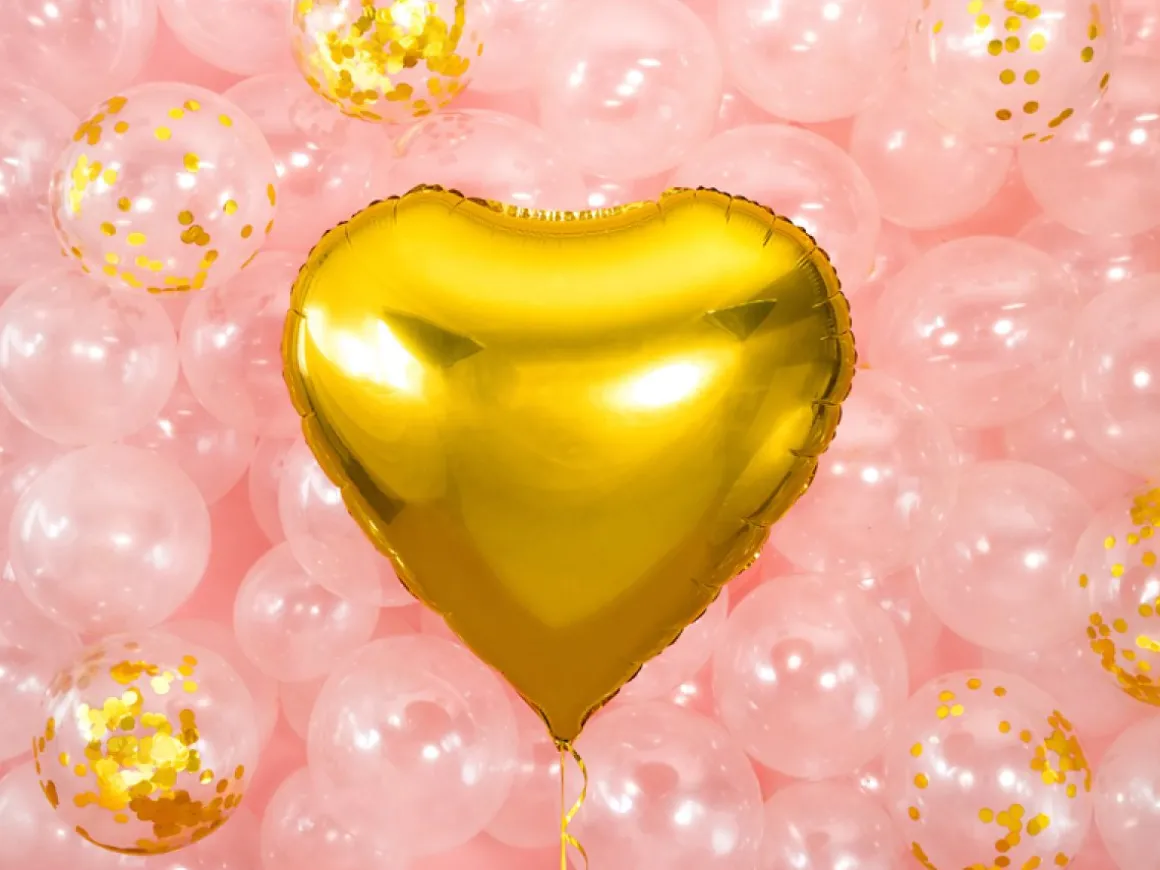 Hjerte Folieballon Guld